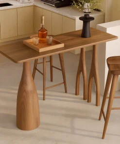 Alternative view of Contemporary Wooden Console Table With Twin Pedestal Base