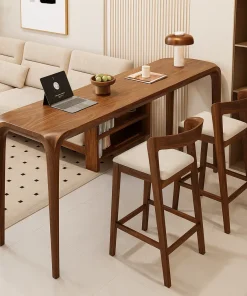 Alternative view of Contemporary Wooden Kitchen Table With Four Tapered Legs