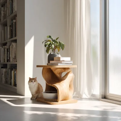 Alternative view of Farmhouse Inspired Wooden Feeding Station For Pets