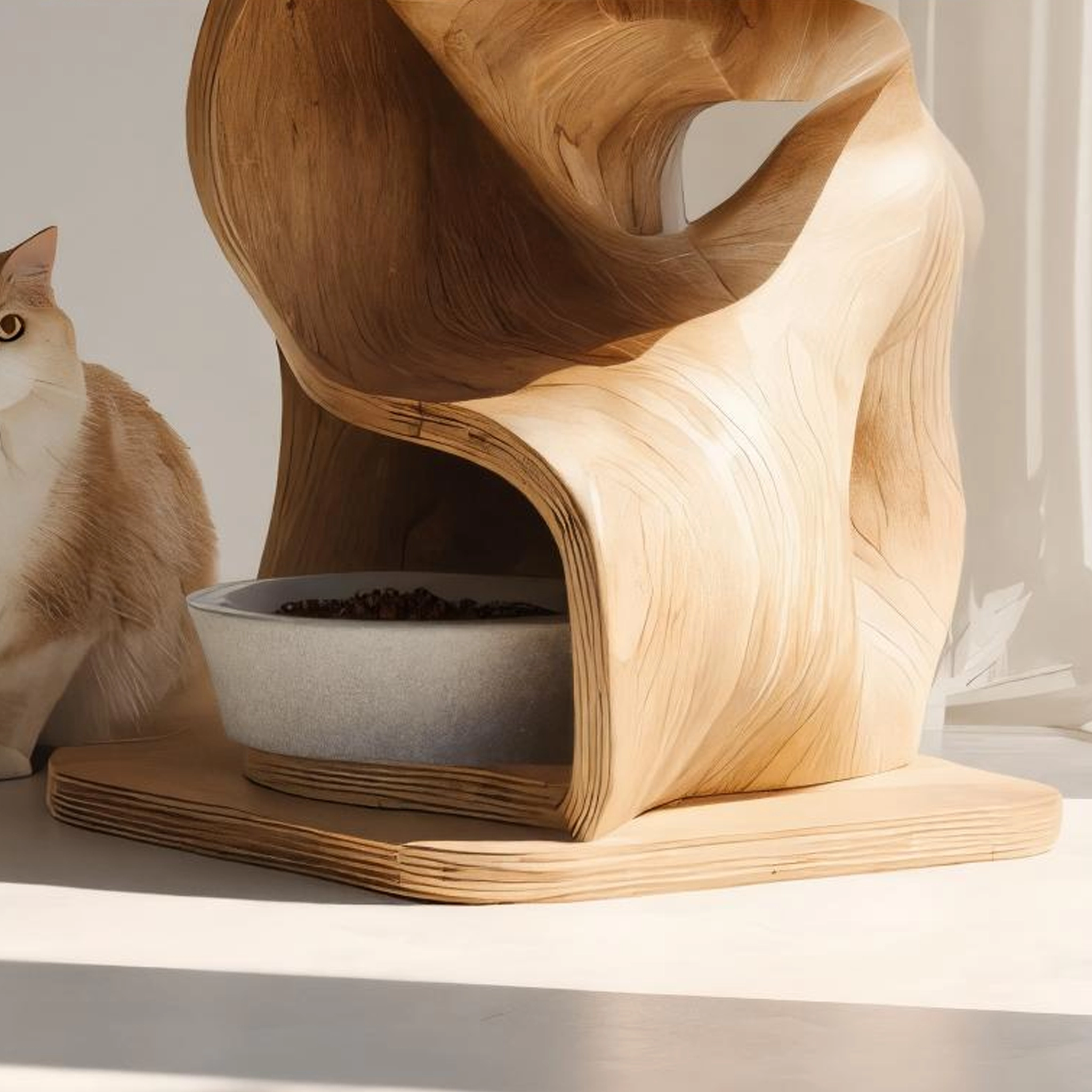 Farmhouse Inspired Wooden Feeding Station For Pets - Image 4