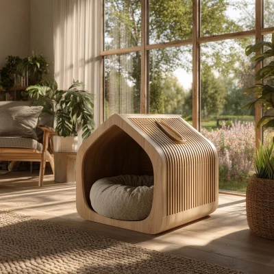 Alternative view of Minimal Wooden Pet Hideaway House For Indoor Use