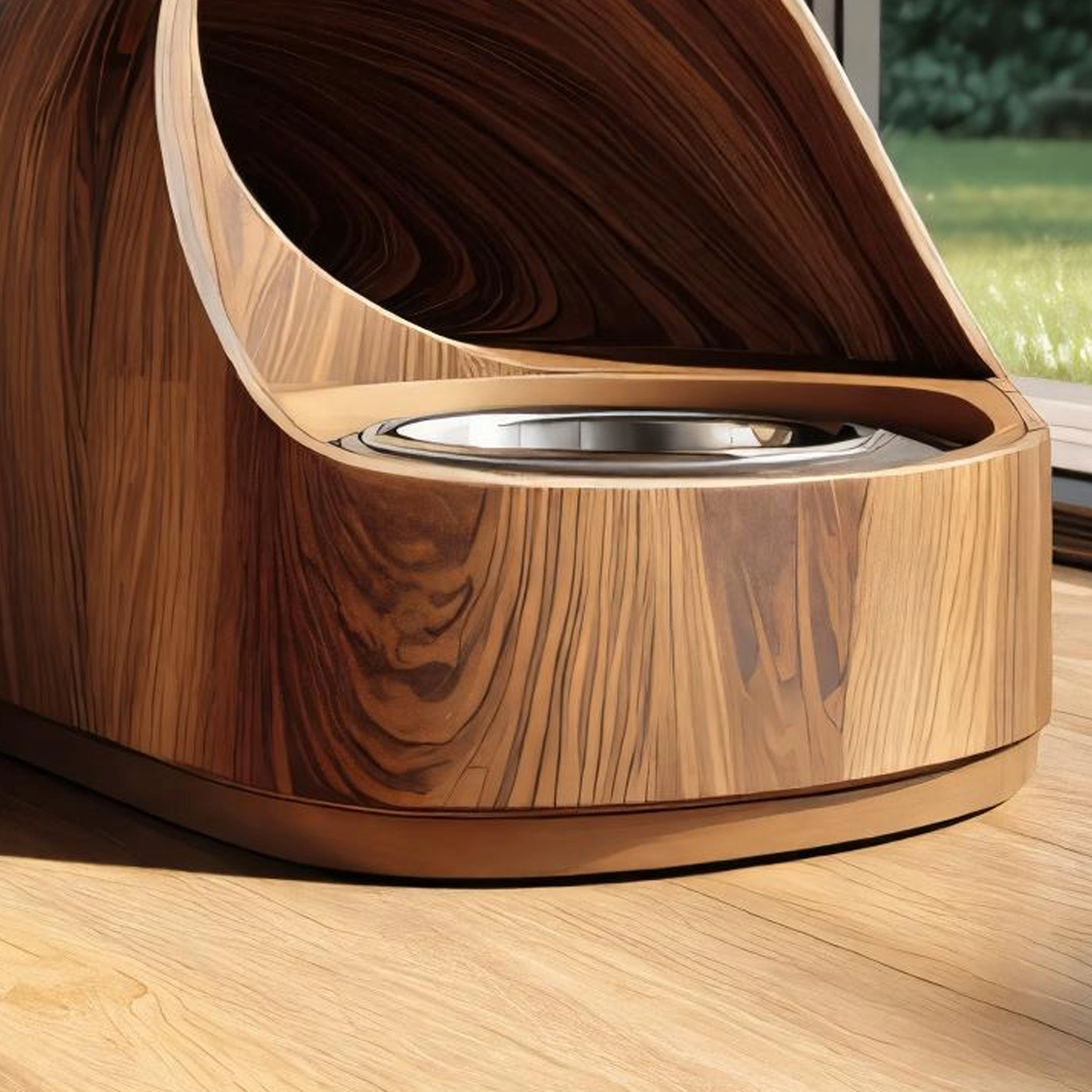 Minimalist Wooden Pet Bowl Stand - Image 3