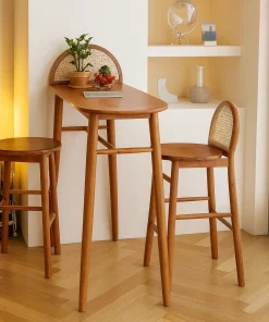 Alternative view of Modern Wooden Breakfast Bar Table With Trestle Base