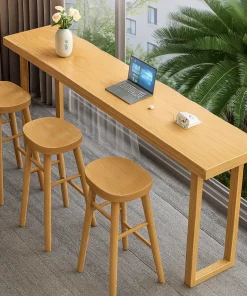 Alternative view of Modern Wooden Kitchen Table With Sled Base