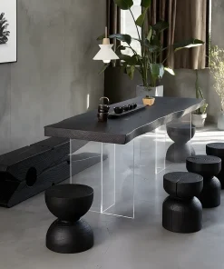 Alternative view of Modern Wooden Rectangular Dining Table With Live Edge For Dining Room