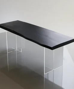 Modern Wooden Rectangular Dining Table With Live Edge For Dining Room