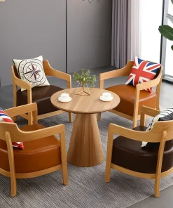 Alternative view of Modern Wooden Round Dining Table For Dining Room