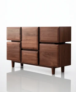 Nordic Wooden Sideboard With Drawers For Kitchen