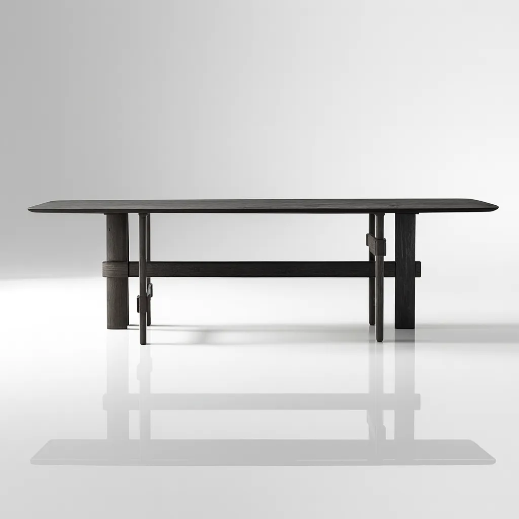 Rustic Wooden Rectangular Dining Table For Dining Room