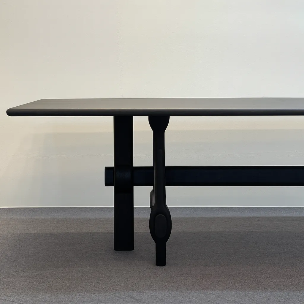 Rustic Wooden Rectangular Dining Table For Dining Room - Image 3