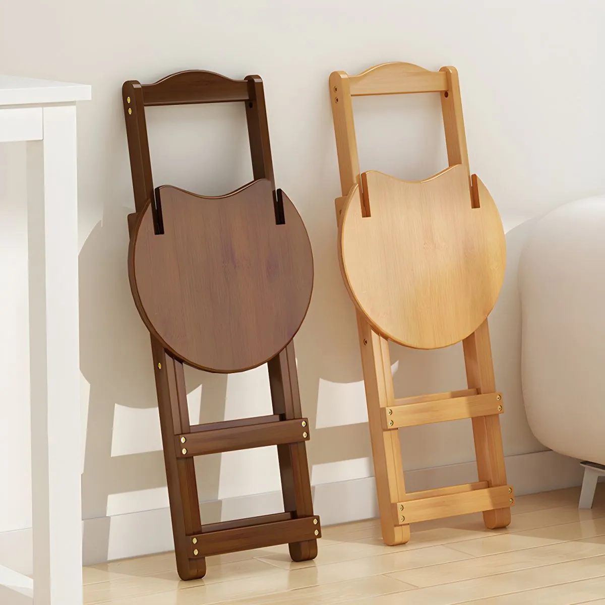 Scandinavian Wooden Folding Counter Stool For Kitchen - Image 4