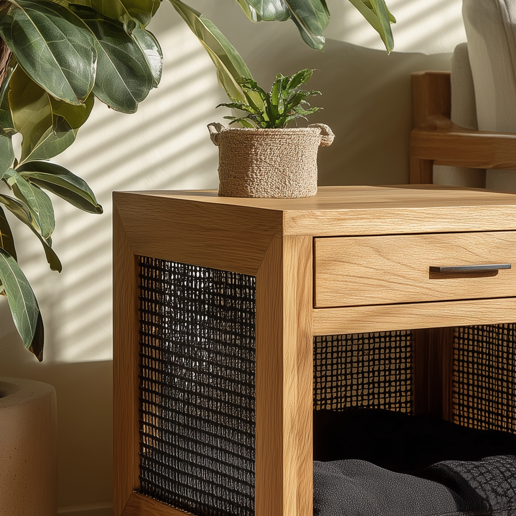 Minimal Wooden Pet Hideaway Side Table - Image 3